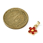 Alloy Enamel Charms, with Brass Snap on Bails, Flower Charms