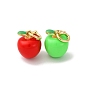 Латунь эмаль прелести, яблочный шарм, с целью перехода в кольце, без кадмия и без свинца, стойки покрытие, долговечный, реальный 18 k позолоченный