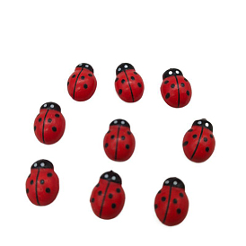 Mini Wood Ladybug Ornaments, Micro Landscape Decoration Accessories