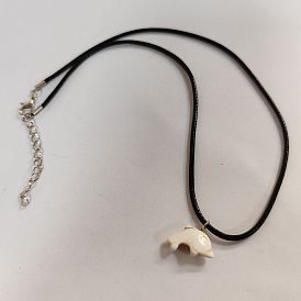 Summer Beach Dolphin/Turtle Synthetic Turquoise(Dyed) Pendant Necklaces, Imitation Leather Cord Necklaces