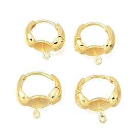 Латунные серьги-обручи, с горизонтальными петлями, долговечный, стойки покрытие