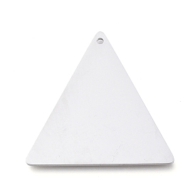304 Stainless Steel Pendants, Manual Polishing, Stamping Blank Tag, Laser Cut, Triangle