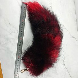 Real fur fox fur tail fur pendant key chain oversized accessories bag female dyed tail