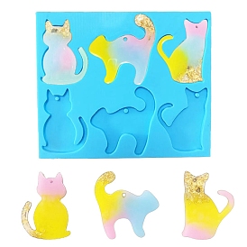Cat DIY Pendant Silhouette Silicone Molds, Resin Casting Molds, for UV Resin & Epoxy Resin Jewelry Making