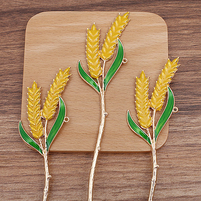 Alloy Enamel Wheat Hair Sticks, with Loop, Long-Lasting Plated Hair Accessories for Women