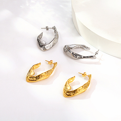 304 серьги-гвоздики в форме капли из нержавеющей стали, серьги-кольца