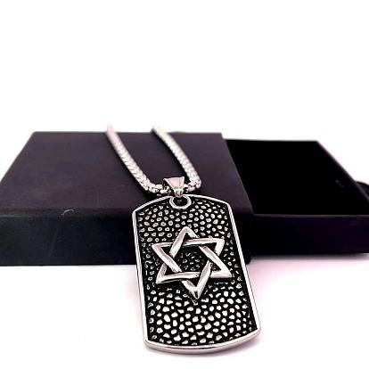 Винтажные ожерелья из нержавеющей стали со звездой Давида для мужчин и женщин