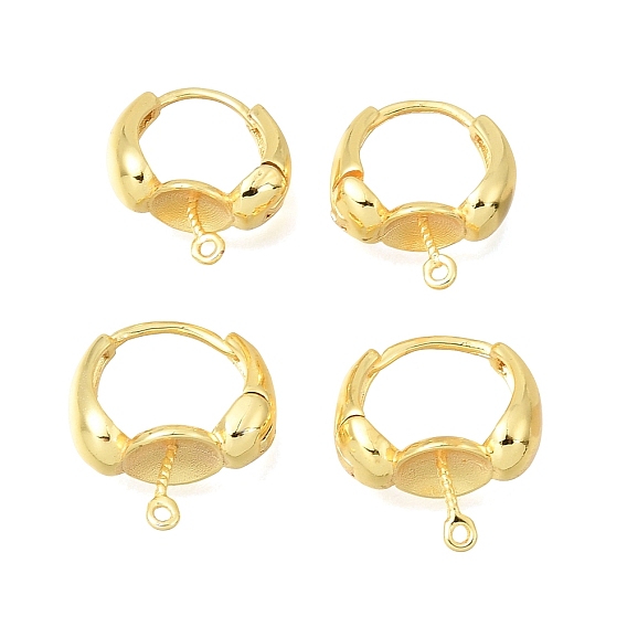 Латунные серьги-обручи, с горизонтальными петлями, долговечный, стойки покрытие