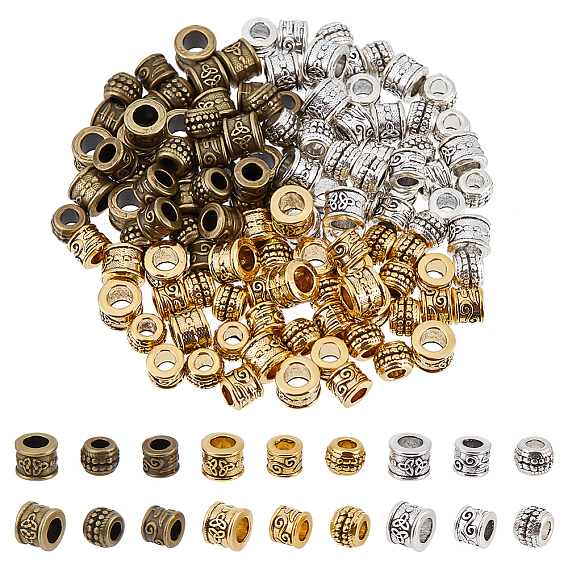 135шт 9 стили тибетский стиль европейские бусины, бусины с большим отверстием, колонка