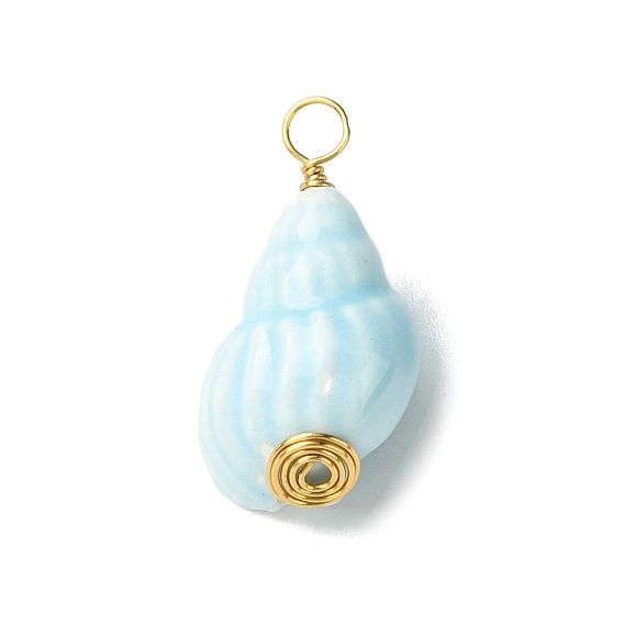 Фарфоровые подвески ручной работы, обмотанные медной проволокой, раковины прелести