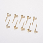 JK Findings, Yellow Gold Filled Ball Stud Earring Findings, with Loop, 1/20 14K Gold Filled, Earring Post