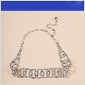 Сплав кристаллов горного хрусталя кольцо звено цепи талии живота для женщин