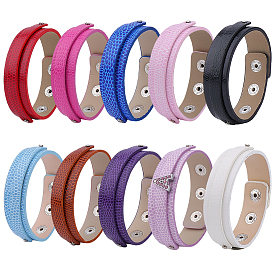 10шт. 10 цветной браслет из искусственной кожи с застежкой-кнопкой, ремешок для часов с фурнитурой из сплава