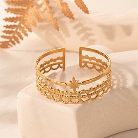 304 женские браслеты-манжеты из нержавеющей стали, звезда