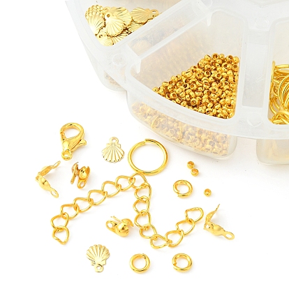 DIY Jewelry Making Finding Kit, Including Iron Bead Tips & Chain Extender, Zinc Alloy Lobster Claw Clasps, 304 Stainless Steel Pendants, Brass Jump Rings