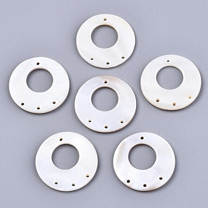 Natural Freshwater Shell  Chandelier Component Links, Donut