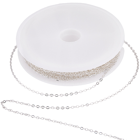 5M Brass Cable Chains, with Spool, Soldered, with 1Pc Empty Spools