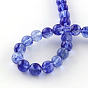 Blue Watermelon Stone Glass Beads Strands, Round