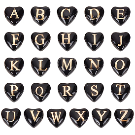 1 Старндские нити бусин лэмпворк ручной работы, с эмалью, сердце со случайной буквой