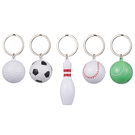 АБС-пластик, спортивный мяч, тематические подвески, брелки, с железными разрезными брелоками, разнообразные