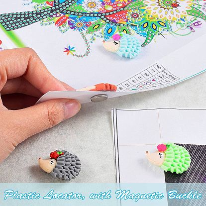 Wholesale 5Pcs 5 Colors Hedgehog Plastic Diamond Painting Magnet Cover  Holder 