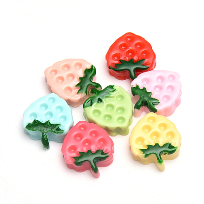 Resin Cabochon Rhinestone Settings, Strawberry