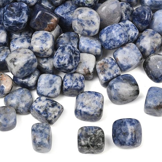 Natural Blue Spot Jasper Beads, Tumbled Stone, Nuggets, No Hole/Undrilled, Vase Filler Gems/Undrilled, Vase Filler Gems