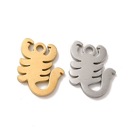 Ion Plating(IP) 304 Stainless Steel Charms, Scorpion