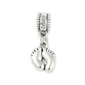 Подвеска из латуни с покрытием из латуни в европейском стиле, подвески с большим отверстием для ног, без свинца и без кадмия