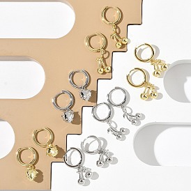 Латунные серьги обруча, стойки покрытие, долговечный, без свинца и без кадмия