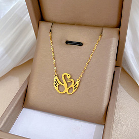Minimalist Swan Gold Necklace Women Clavicle Chain Accessories - Simple Style, Elegant, Delicate.
