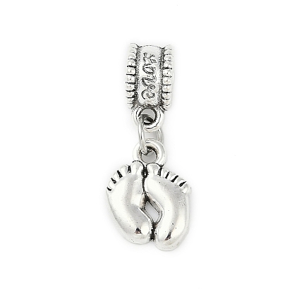 Подвеска из латуни с покрытием из латуни в европейском стиле, подвески с большим отверстием для ног, без свинца и без кадмия