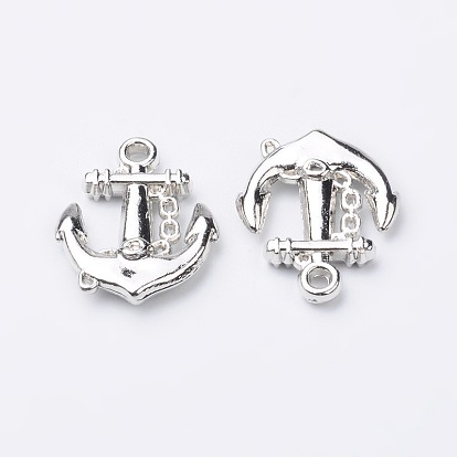 Пластмассовые подвески ccb, якорь, платиновый цвет