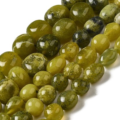 Natürliche chinesische Jade/südliche Jade Perlen Stränge, Nuggets, getrommelt Stein