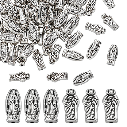100 шт 2 стили бусины из сплава в тибетском стиле, без кадмия и без свинца, Дева Мария