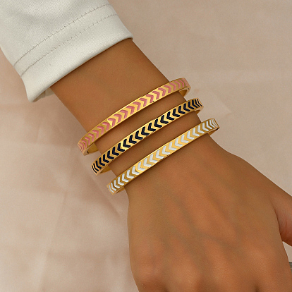 Винтажные золотые 201 браслеты из нержавеющей стали для женщин, стрелка