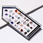 31 Styles Raw Rough Nuggets Mixed Natural Gemstone Specimen Display Decorations, with Glass Box