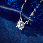 Ожерелья с подвесками из кубического циркония, с родиевыми серебряными цепочками для женщин