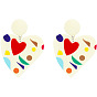 Rainbow Color Pride Flag Acrylic Heart Dangle Sutd Earrings with 925 Sterling Silver Pins for Women