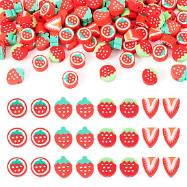 160шт 4 стили бусина из полимерной глины ручной работы, клубника