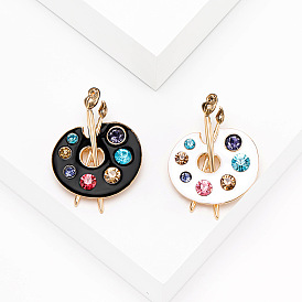Fashionable Enamel Oil Water Drill Painting Plate Brooch - Simple and Stylish Jacket Pin