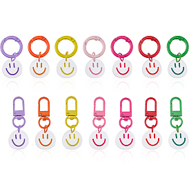 14шт. 14 стили акриловых плоских круглых подвесок в виде улыбающегося лица