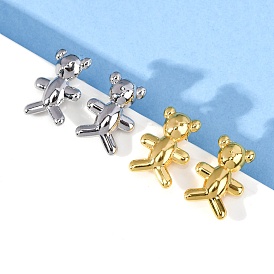 Серьги-гвоздики из латуни в форме медведя, без кадмия и без свинца, стойки покрытие, долговечный