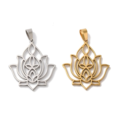 304 подвески из нержавеющей стали, лазерная резка, полый шарм лотоса
