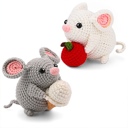 Two Mini  Mice Crochet Sets, DIY Hand-made Doll Making Kit