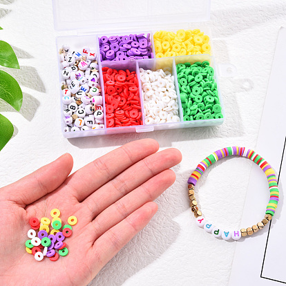 China Factory DIY Polymer Clay Beads Bracelet Making Kit, Including  Disc/Flat Round Polymer Clay Beads, Flat Round Acrylic Beads, Star & Cube  CCB Plastic Beads and Elastic Thread Polymer Clay Beads: about