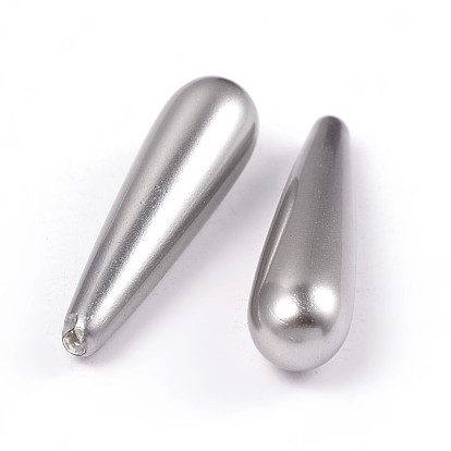 Teardrop Half Drilled Shell Pearl Beads, 31x8mm, Hole: 1mm