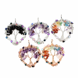 Подвески из металлической проволоки с драгоценными камнями