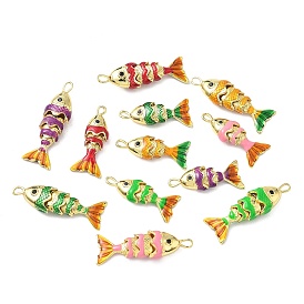 Рыба из латуни микро проложить Цирконом подвески, Эмаль стиле, долговечный, без кадмия и без свинца, реальный 18 k позолоченный