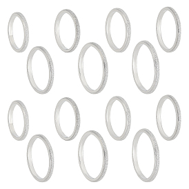 14pcs 7 taille 2mm bague dôme unie mate pour fille femme, 304 anneau en acier inoxydable